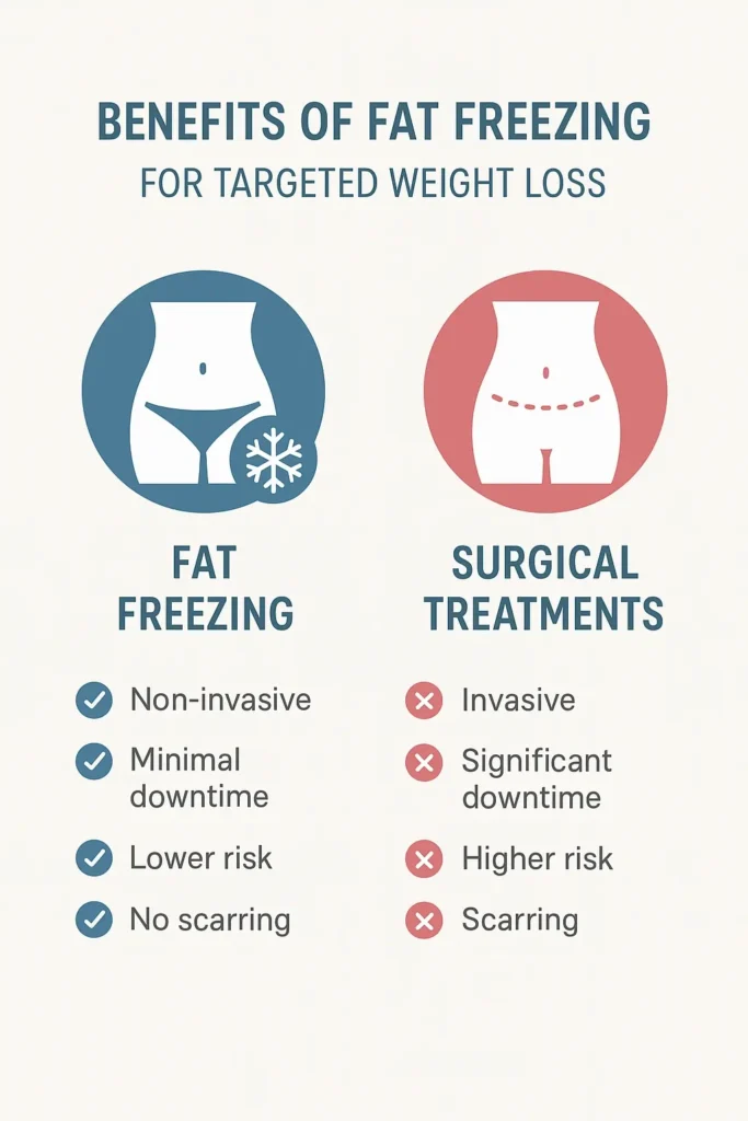graphic showing the benefits of fat freezing Petersfield
