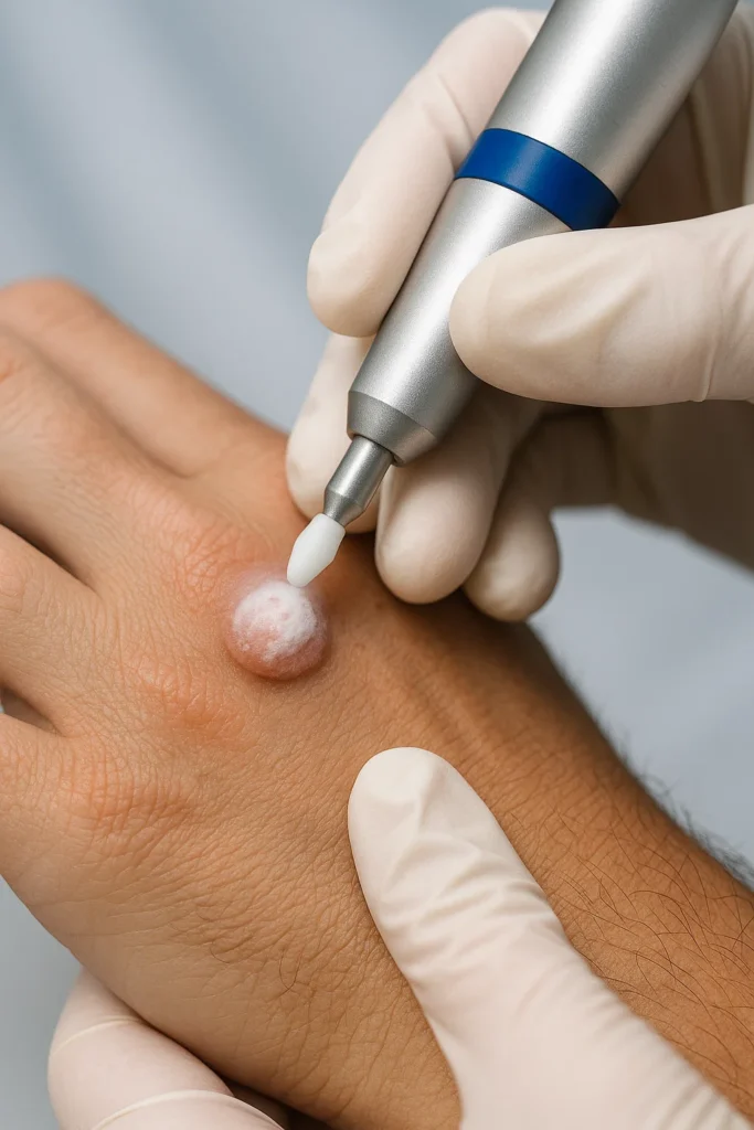 example of wart removal Petersfield using cryopen