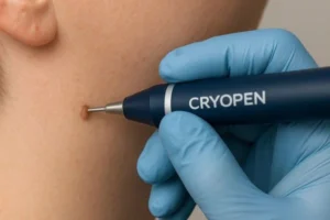 Person receiving skin tag removal Petersfield