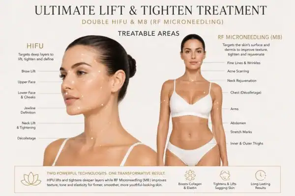 Areas of the body that can be treated - ultimate skin tighten treatment Petersfield